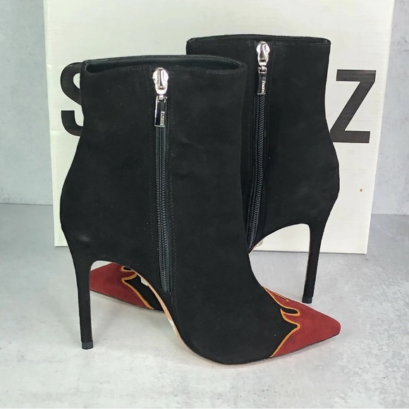 Schutz Lauan Ankle Boots Heels Black Booties - Picture 5 of 6